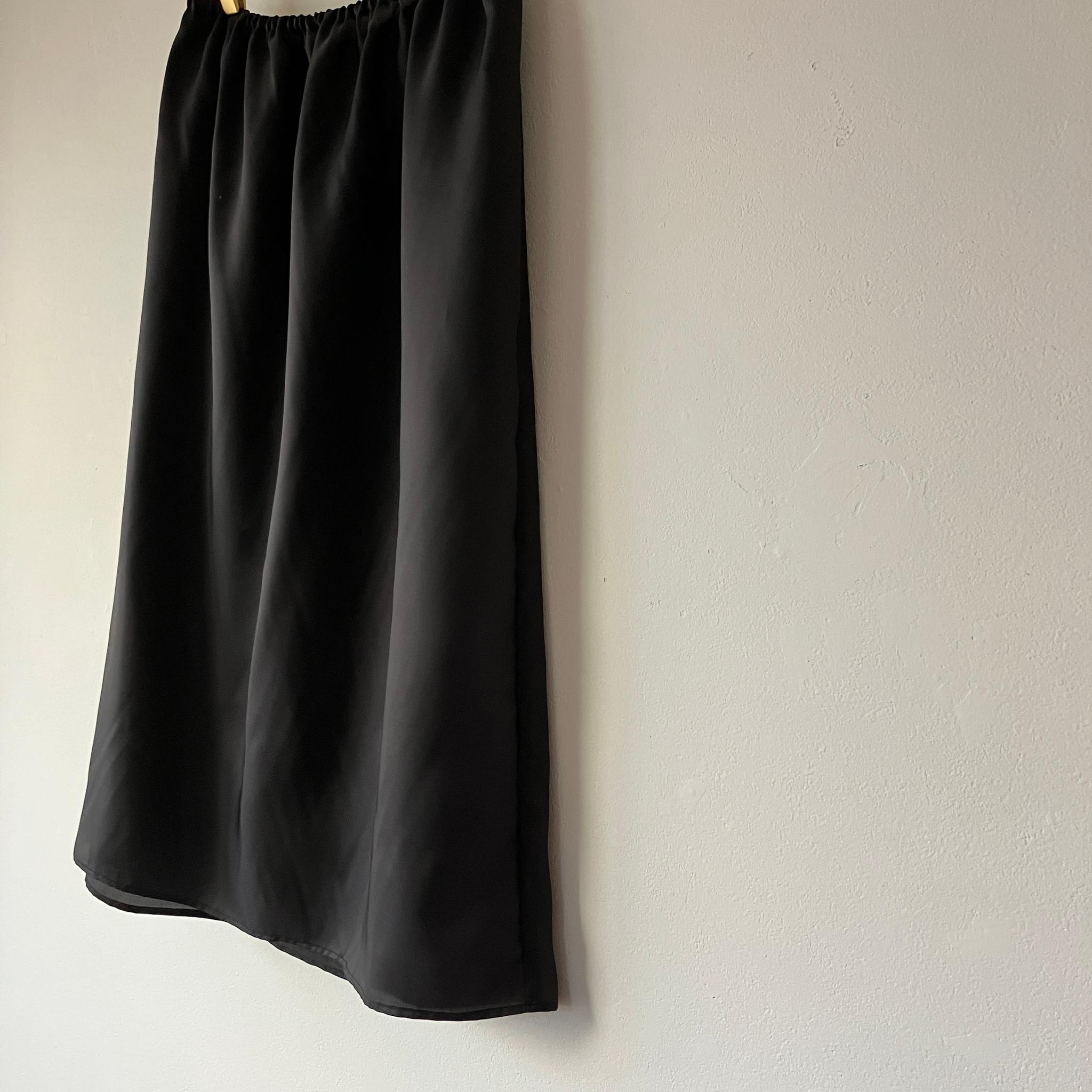〈72cm丈〉キュプラ100％インナー<ペチコート>【薄手】ブラック（黒） | 2枚目