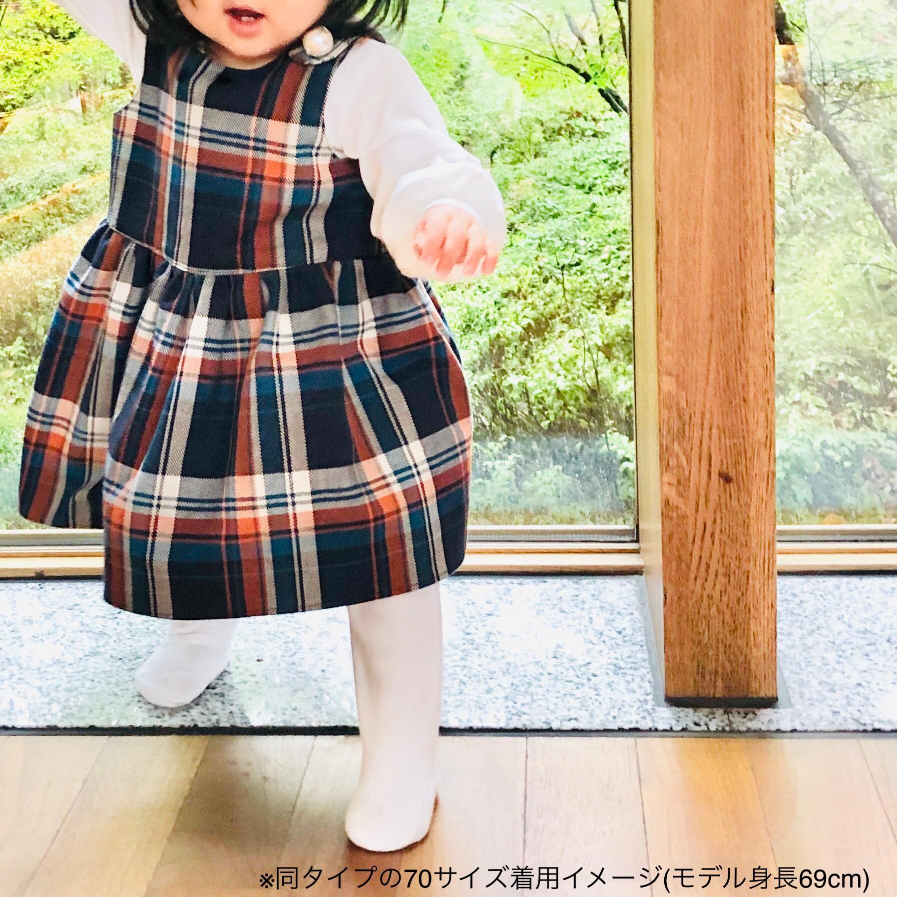 【サンプルSALE】〈70〉ピンクベージュ/大きなパールボタンのよそゆきワンピース【くすみピンク系/子ども服/ベビー服】 | 12枚目