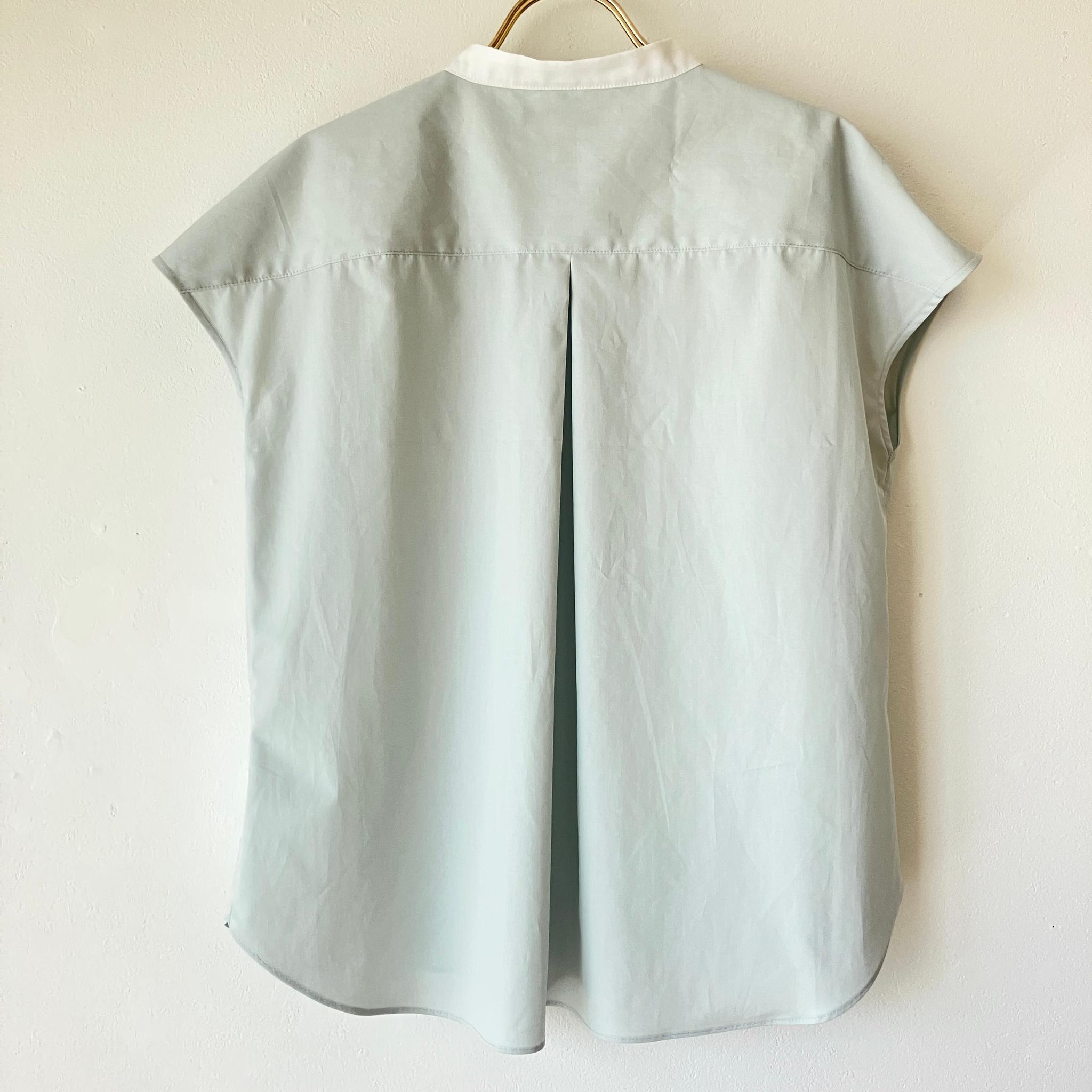 選べるパール刺繍のアイスカラークレリックシャツ【フレンチスリーブ半袖/ブラウス/オートクチュール刺繍/エッフェル塔】 | 6枚目